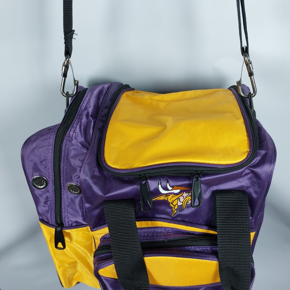 Minnesota Vikings Single Bowling Ball Bag/New Towel Set Purple Gold Embroidered - Picture 5 of 13